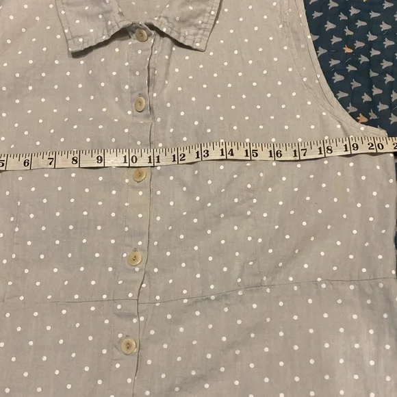 Flax polka dot dress, sz. m - Picture 4 of 5